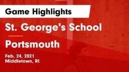 St. George's School vs Portsmouth  Game Highlights - Feb. 24, 2021