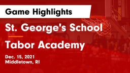 St. George's School vs Tabor Academy  Game Highlights - Dec. 15, 2021