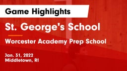 St. George's School vs Worcester Academy Prep School Game Highlights - Jan. 31, 2022