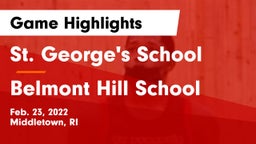 St. George's School vs Belmont Hill School Game Highlights - Feb. 23, 2022
