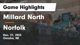 Millard North   vs Norfolk  Game Highlights - Dec. 21, 2023