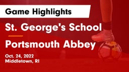 St. George's School vs Portsmouth Abbey  Game Highlights - Oct. 24, 2022