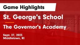 St. George's School vs The Governor's Academy Game Highlights - Sept. 27, 2023