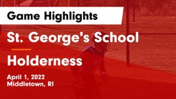 St. George's School vs Holderness  Game Highlights - April 1, 2022