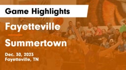 Fayetteville  vs Summertown  Game Highlights - Dec. 30, 2023