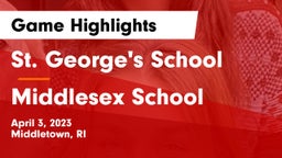 St. George's School vs Middlesex School Game Highlights - April 3, 2023