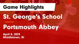 St. George's School vs Portsmouth Abbey  Game Highlights - April 8, 2024