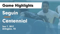 Seguin  vs Centennial  Game Highlights - Jan 7, 2017