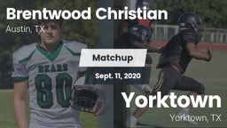 Matchup: Brentwood Christian  vs. Yorktown  2020