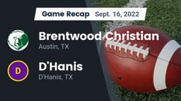 Recap: Brentwood Christian  vs. D'Hanis  2022