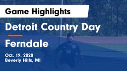 Detroit Country Day  vs Ferndale  Game Highlights - Oct. 19, 2020
