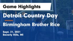 Detroit Country Day  vs Birmingham Brother Rice Game Highlights - Sept. 21, 2021