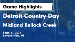 Detroit Country Day  vs Midland Bullock Creek Game Highlights - Sept. 11, 2021