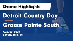 Detroit Country Day  vs Grosse Pointe South  Game Highlights - Aug. 20, 2022