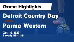 Detroit Country Day  vs Parma Western  Game Highlights - Oct. 10, 2022