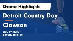 Detroit Country Day  vs Clawson  Game Highlights - Oct. 19, 2022