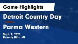 Detroit Country Day  vs Parma Western  Game Highlights - Sept. 8, 2023