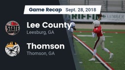 Recap: Lee County  vs. Thomson  2018