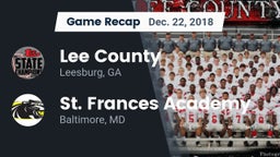 Recap: Lee County  vs. St. Frances Academy  2018