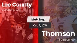 Matchup: Lee County High vs. Thomson  2019