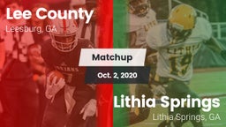 Matchup: Lee County High vs. Lithia Springs  2020