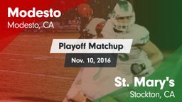 Matchup: Modesto  vs. St. Mary's  2016