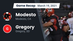 Recap: Modesto  vs. Gregory  2021