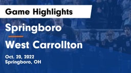 Springboro  vs West Carrollton  Game Highlights - Oct. 20, 2022