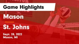 Mason  vs St. Johns  Game Highlights - Sept. 28, 2022