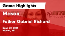 Mason  vs Father Gabriel Richard  Game Highlights - Sept. 30, 2023
