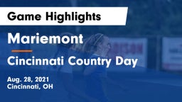 Mariemont  vs Cincinnati Country Day  Game Highlights - Aug. 28, 2021