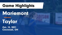 Mariemont  vs Taylor  Game Highlights - Oct. 13, 2021