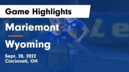 Mariemont  vs Wyoming  Game Highlights - Sept. 28, 2022