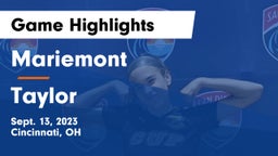 Mariemont  vs Taylor  Game Highlights - Sept. 13, 2023