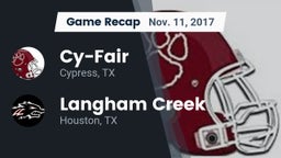 Recap: Cy-Fair  vs. Langham Creek  2017