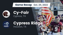 Recap: Cy-Fair  vs. Cypress Ridge  2022