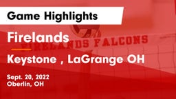 Firelands  vs Keystone , LaGrange OH Game Highlights - Sept. 20, 2022