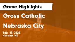 Gross Catholic  vs Nebraska City  Game Highlights - Feb. 18, 2020
