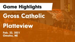 Gross Catholic  vs Platteview  Game Highlights - Feb. 22, 2021