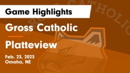 Gross Catholic  vs Platteview  Game Highlights - Feb. 23, 2023