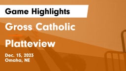 Gross Catholic  vs Platteview  Game Highlights - Dec. 15, 2023