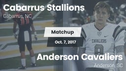 Matchup: Cabarrus Stallions  vs. Anderson Cavaliers  2017