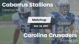 Matchup: Cabarrus Stallions  vs. Carolina Crusaders 2017