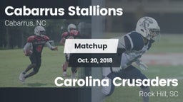 Matchup: Cabarrus Stallions  vs. Carolina Crusaders 2018