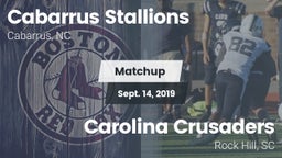 Matchup: Cabarrus Stallions  vs. Carolina Crusaders 2019