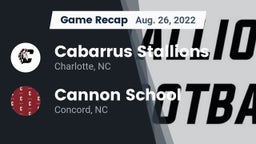 Recap: Cabarrus Stallions  vs. Cannon School 2022