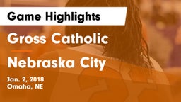 Gross Catholic  vs Nebraska City  Game Highlights - Jan. 2, 2018