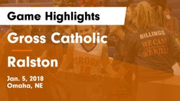 Gross Catholic  vs Ralston  Game Highlights - Jan. 5, 2018
