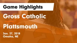 Gross Catholic  vs Plattsmouth  Game Highlights - Jan. 27, 2018