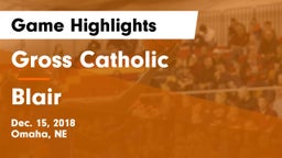 Gross Catholic  vs Blair  Game Highlights - Dec. 15, 2018